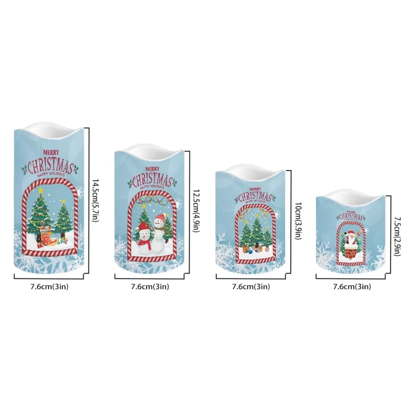 Cozeyat Merry Christmas LED Candles 4 Packs,Flameless Electric Votive Tealights in Warm Yellow,Flickering Electric Candles with Remote Controled for Home Party Cocktail