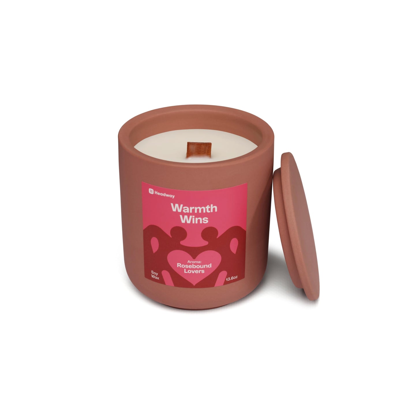 Headway Red Jar Scented Candle - Rose Musk Fragrance - 100% Soy Wax Scented Candles for Home, Valentines Day - Couples Gifts - Long-Burning Aromatherapy