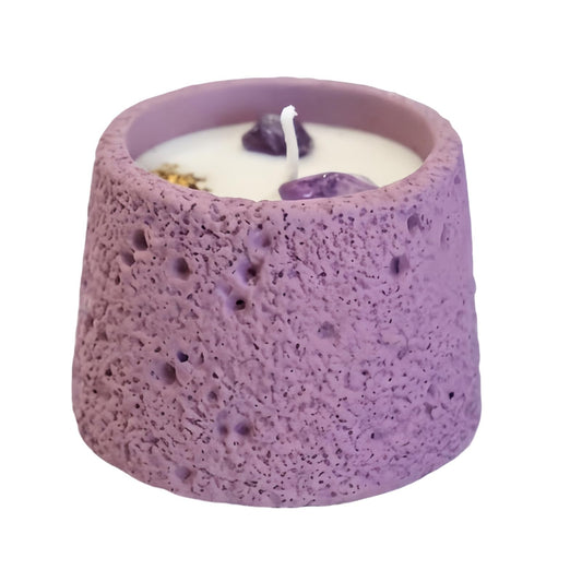 Scented Candle, Soy Candle, Non-Toxic Aroma Candles, Ebony & Rose Scented, Amethyst Crystal, Gift for Women (Net wt. 200g)