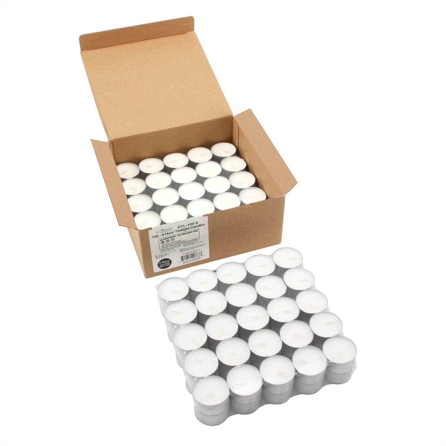 Stonebriar Unscented Long Burning White Tealight Candles, Bulk Pack, 6-7 Hour Burn Time, Smokeless Tealights for Parties, Weddings, Home, 50 Count