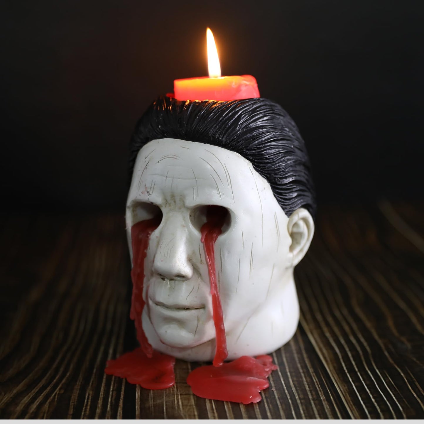 Michael Candle Holder, Candle Holder Statue with Bleeding Eyes Decor Halloween Horror Holder Decorations Party Candlestick Merchandise