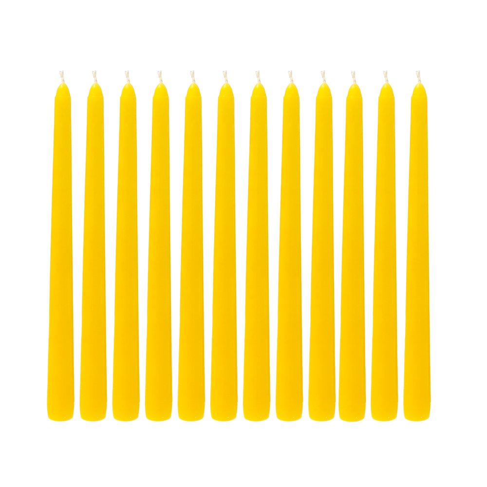 Mega Candles 12 pcs Scented Citronella Taper Candles, 10 Inch x 7/8 Inch Wax Candle, Indoor & Outdoor Use, Camping, Festivities, Events, Party Usage, Patio, Barbecue BBQ, Picnics