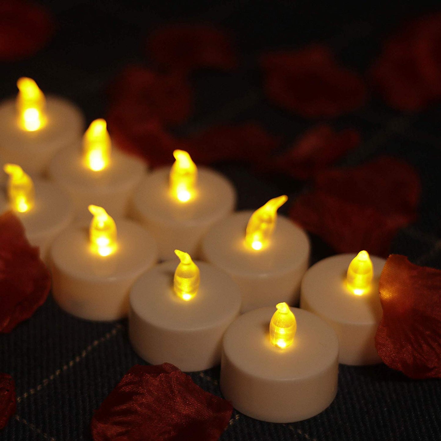 Tea Light, 100 Pack Flameless LED Tea Lights Candles Flickering Warm Yellow 200+ Hours Battery-Powered Tealight Candle. Ideal for Party, Wedding, Birthday, Gifts and Home Decoration (100 Pack)