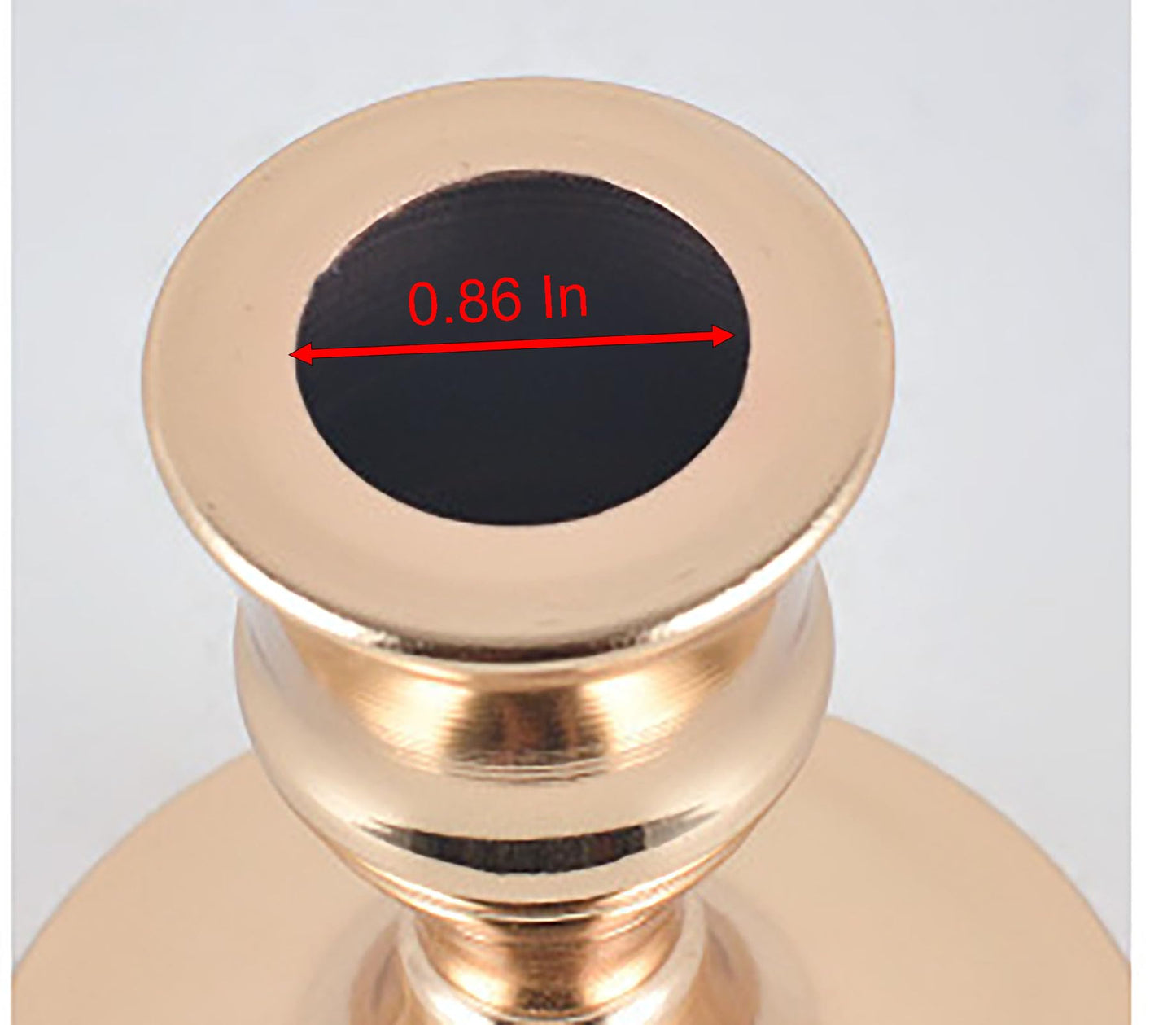 Gold Candle Holder with Stable Base, 3.3 Inch Alloy Holder for Taper Candles, Wedding, Dinning, Party Decoration (Gold)