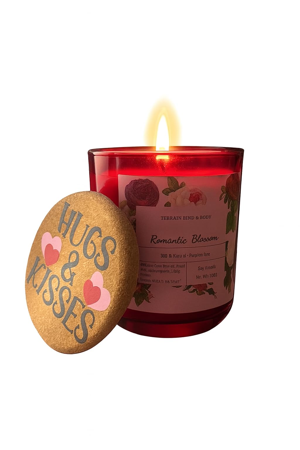 Valentine’s Day Scented Soy Candle – Romantic Blossom Scent, 10.5 oz Red Glass Jar, Gift-Ready | Soy Wax Candle Infused with Geranium, Patchouli, Tangerine, Rose Petals and More (Gnome Love Set)