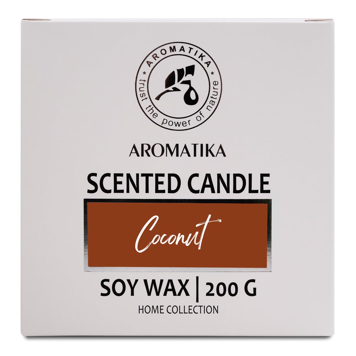 Scented Candle Coconut - Glass Candle Gift - Aromatherapy Candle with Soywax 200g - Up to 45 Hours Burn Time - Soy Wax Candles - Home Scented Candles