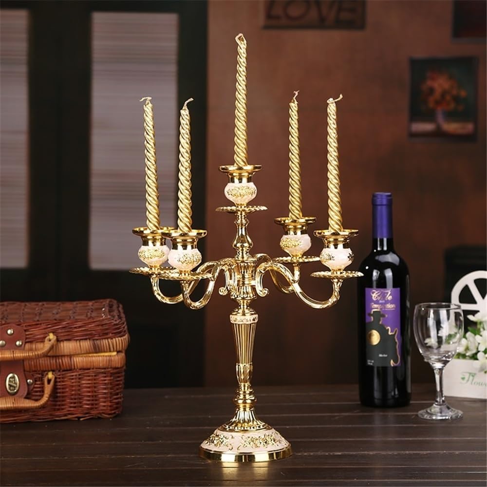 WANGHAI2024M Candle Holders European Retro Five-Head Candle Holder Home Wedding Props Decorative Candlestick Candlestick Holders
