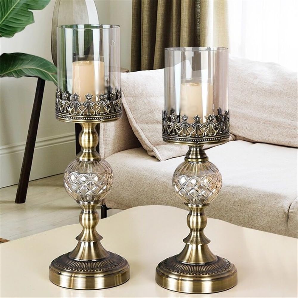 YUHUAWF Candle Holderss 2 Pcs Luxury Table Decoration Metal Candle Holder for Home Wedding Event and Party Festival Decorative Candlestick