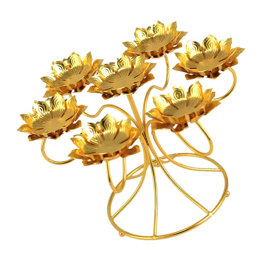Abaodam Metal Lotus Candle Holder Tealight Candlestick Elegant Flower Shape Table Decor for Weddings Parties Home Centerpiece Vintage Style