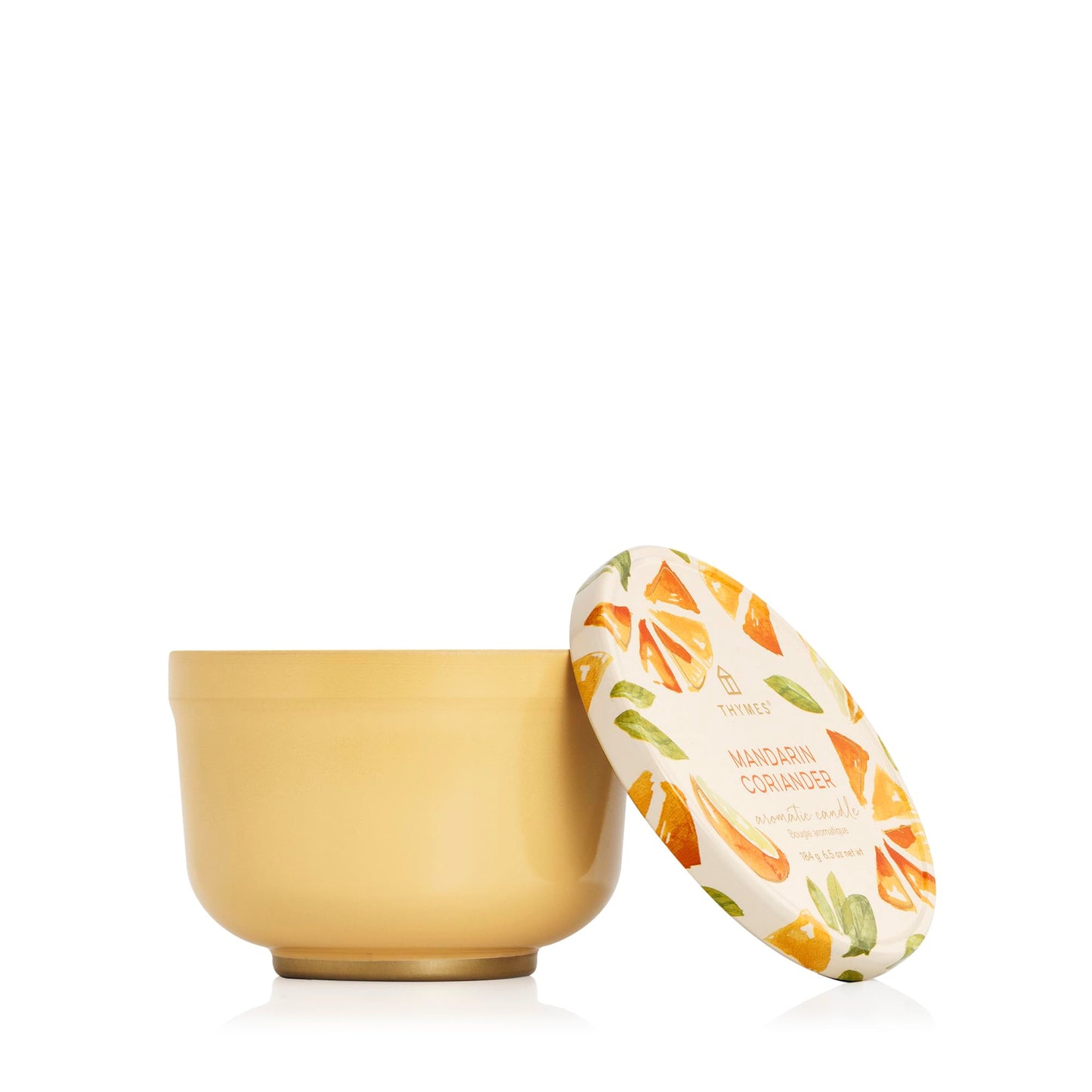Thymes Scented Candles for Women & Men – Tin with Lid – Luxury Home Decor – Citrus Candle with Notes of Mandarin Oil, Coriander, Grapefruit, Lemon Balm & Green Ivy (Mandarin Coriander, 6.5 oz)