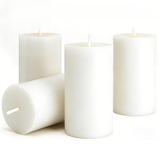 Citronella Candles Outdoor - Set of 4 Citronella Pillar Candles for Patio, Summer Outdoor Candles Bulk for Home, Soy Wax Candle for Garden Camping Party Yard Balcony,Wedding Decoration Candle for Home