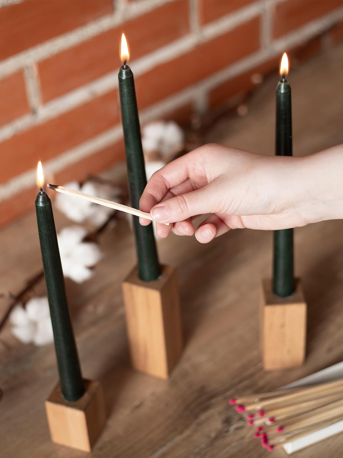 CANDWAX Black 10 inch Taper Candles Pack of 4 - Unscented Smokeless Dripless Tall Candle Sticks - Perfect for Home Decor, Special Occasions and Ordinary Events - Black Taper Candles
