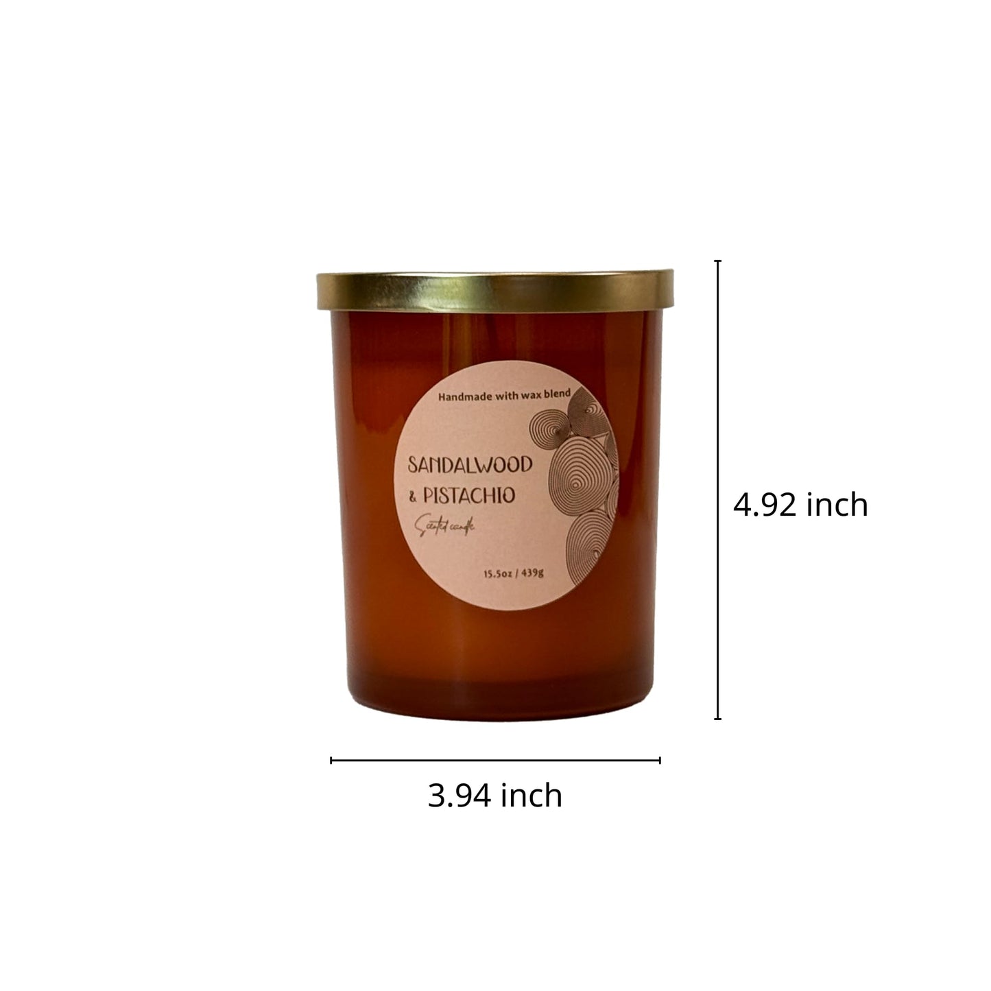 Signature Scented Candle 15.5oz – CW Studio Color Glass Jar — Hand-Poured Soy & Paraffin Wax – Clean Burn, Smokeless, Up to 30 Hours, Home Decor & Gift Giving