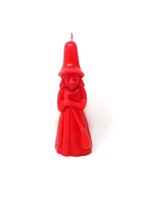 Vrinda ® Decorative Ritual Spell Unscented Candle Witch - Invoke Mystical Vibes - Perfect for Rituals, Ceremonies, and Spiritual Practices, Approx 7" (Red)