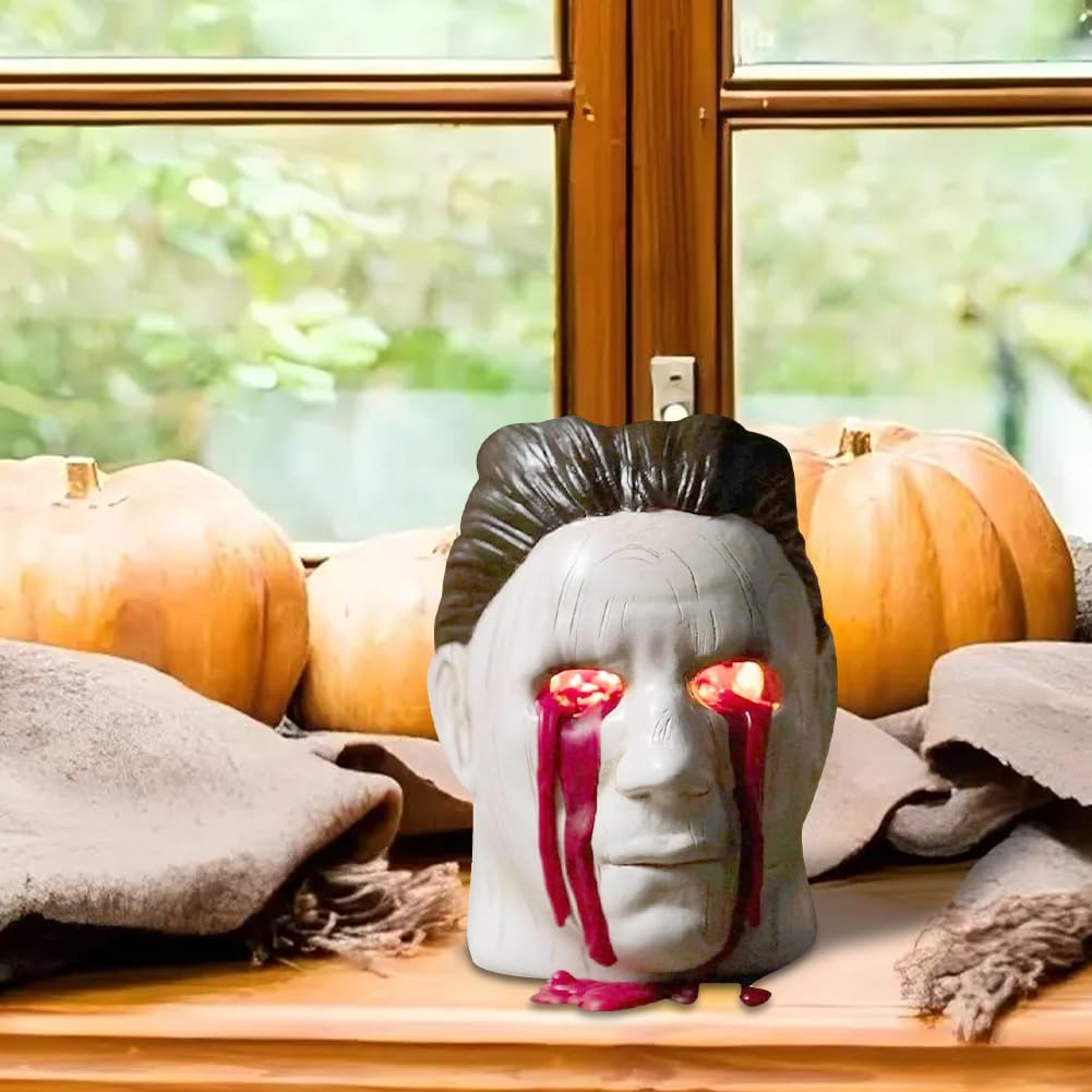 Ksheria Michael Myers Candle Holder,Halloween Candle Horror Movie Statue with Bleeding Eyes, Scary Spooky Decoration Ornament for Home Party & Living Room Contains red Candle