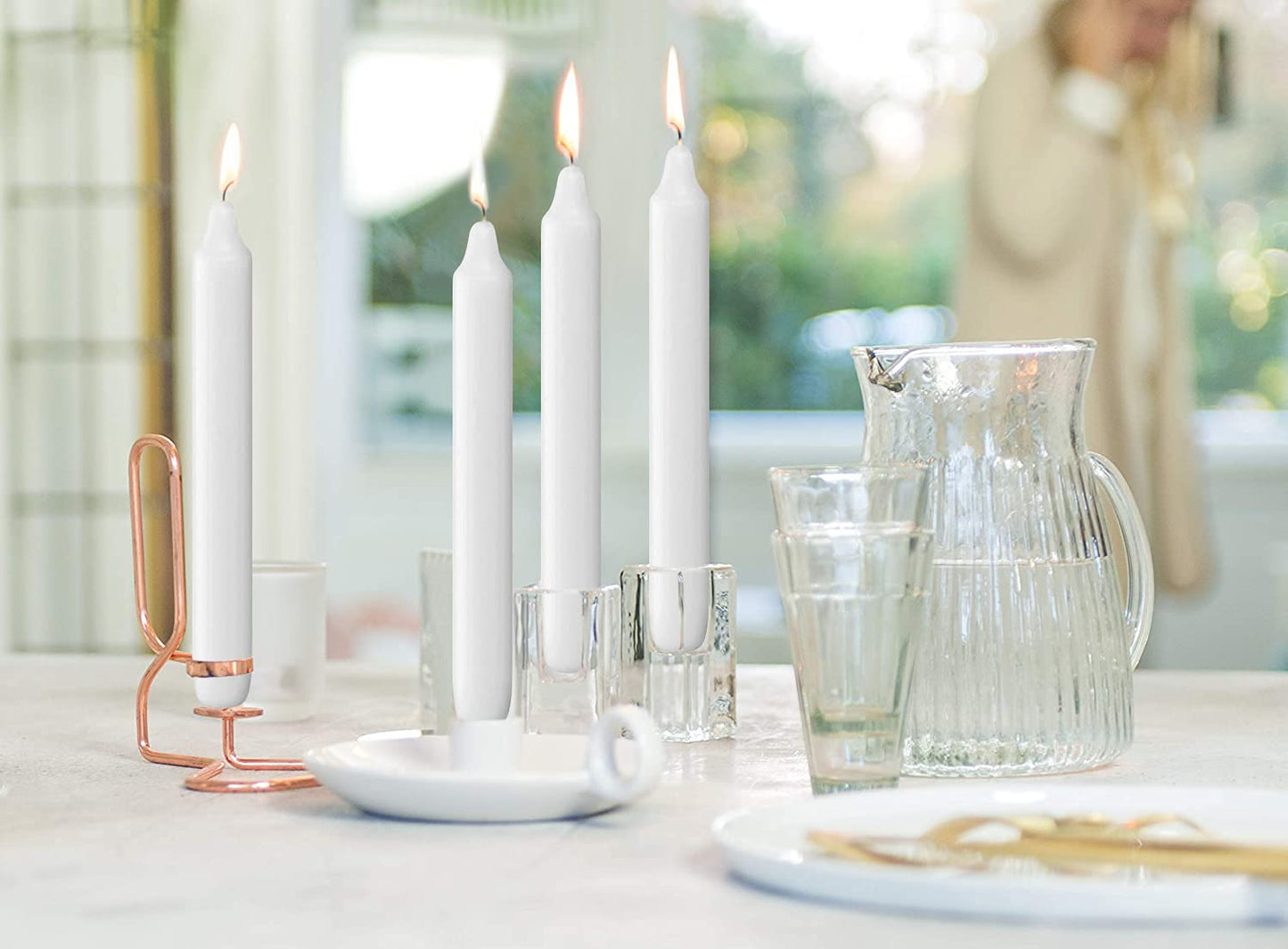 BOLSIUS White Household Candles 7 Inch Dinner Candlesticks - 45 Count Bulk Pack - 6+ Hours Clean Burning - Premium European Quality - Shabbat Candles - No Palm Oil - 0% Animal Fat - Emergency Candle