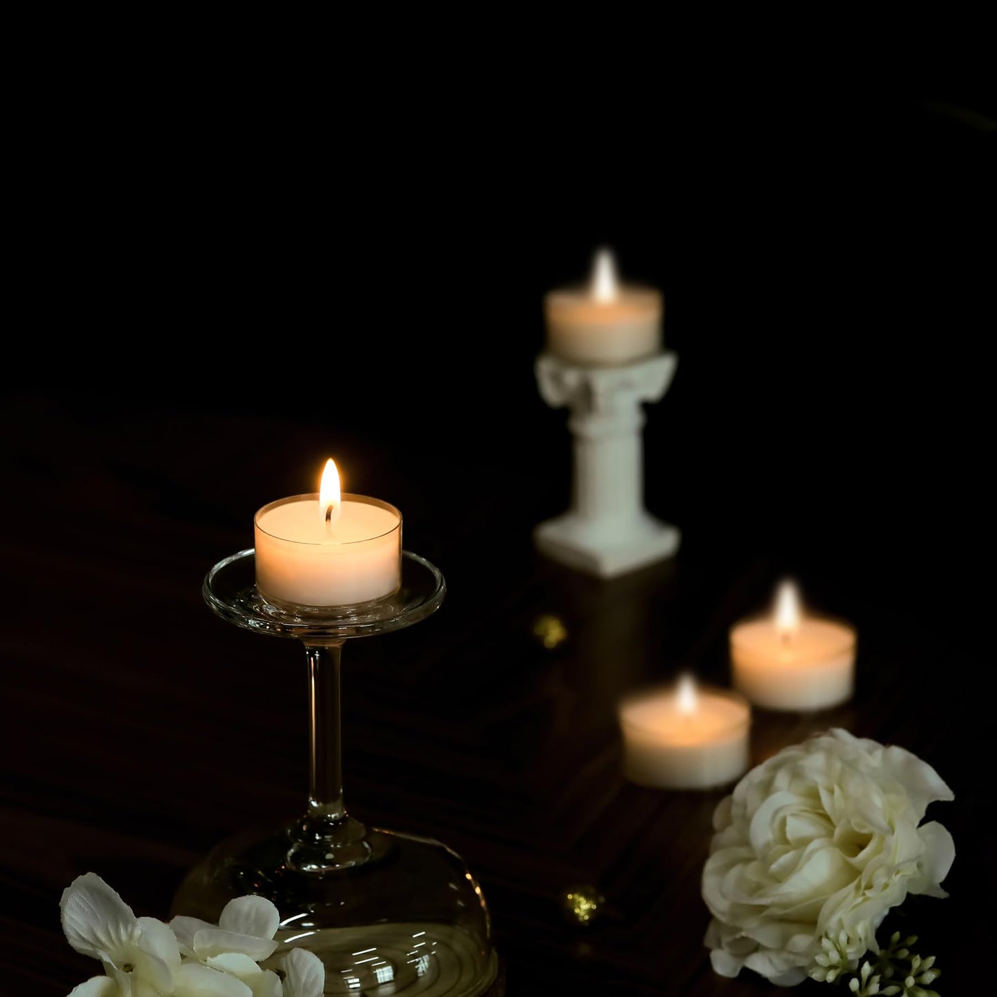 Home Lights Homelights Tea Lights Candles, Giant 100,200,300 Bulk Packs, White Unscented European Smokeless Clear Cup Tea Lights for Shabbat, Weddings, Christmas, Home Decorative- 200 Pack