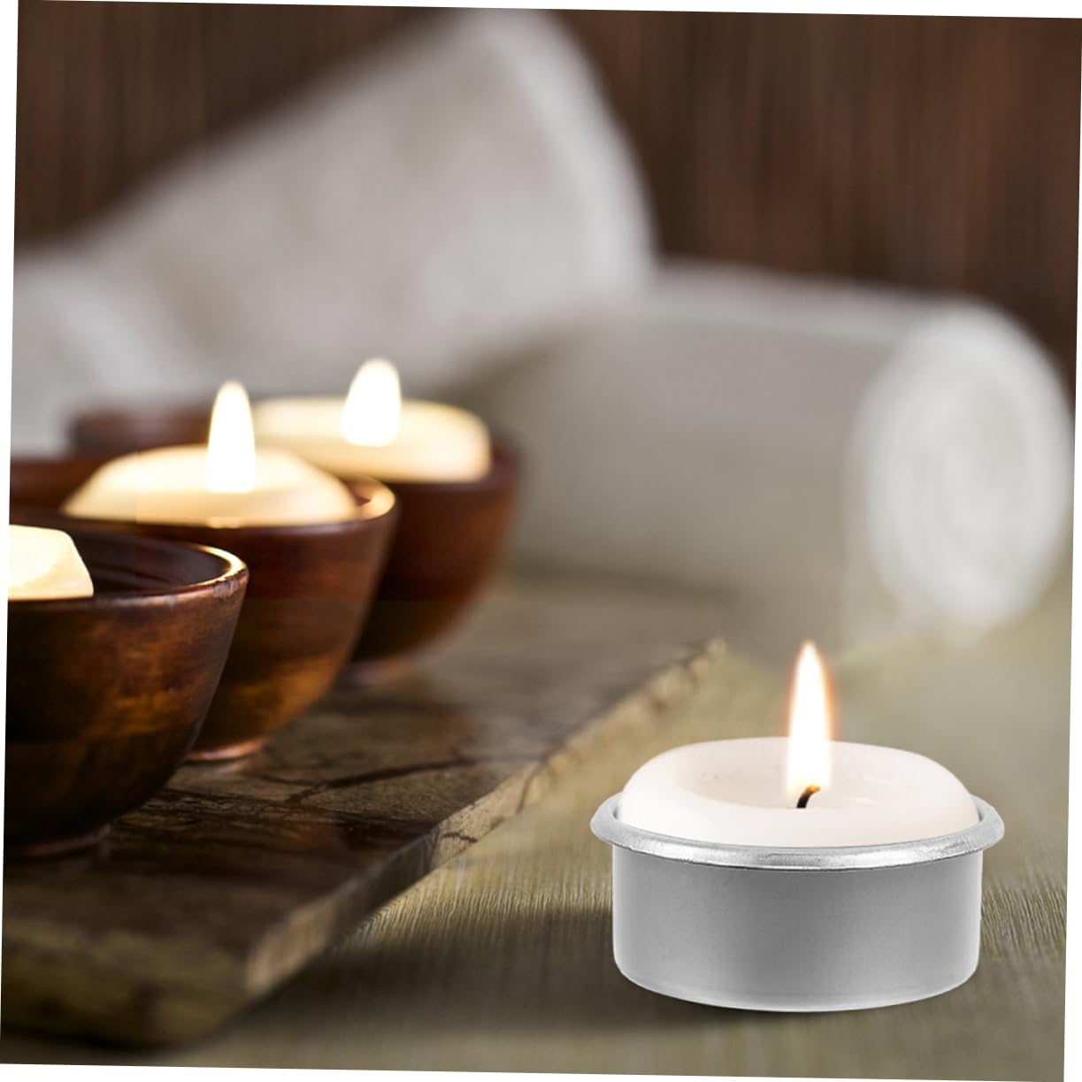 BATHVEVE 15pcs Metal Tealight Candle Holders for Home Decor DIY Aromatherapy and Fragrance Diffusion Modern Metal Candle Tins for Weddings and Parties