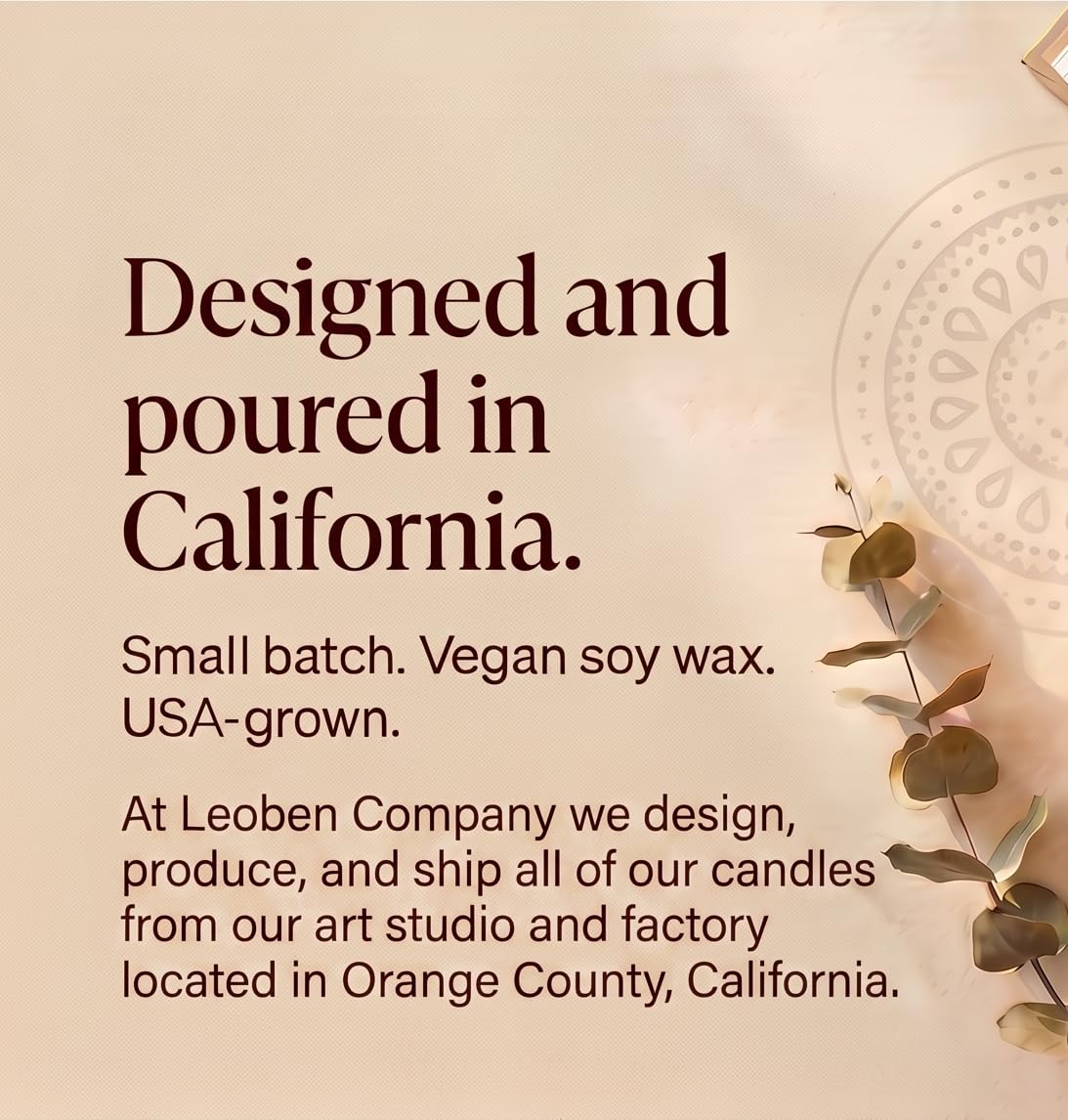 LEOBEN CO – Amber Saffron Scented Candle – 18oz, Heirloom Collection Design – 80 hr Burn Time – Poured in California Using Vegan Soy Wax and Essential Oils – Made in Small Batches