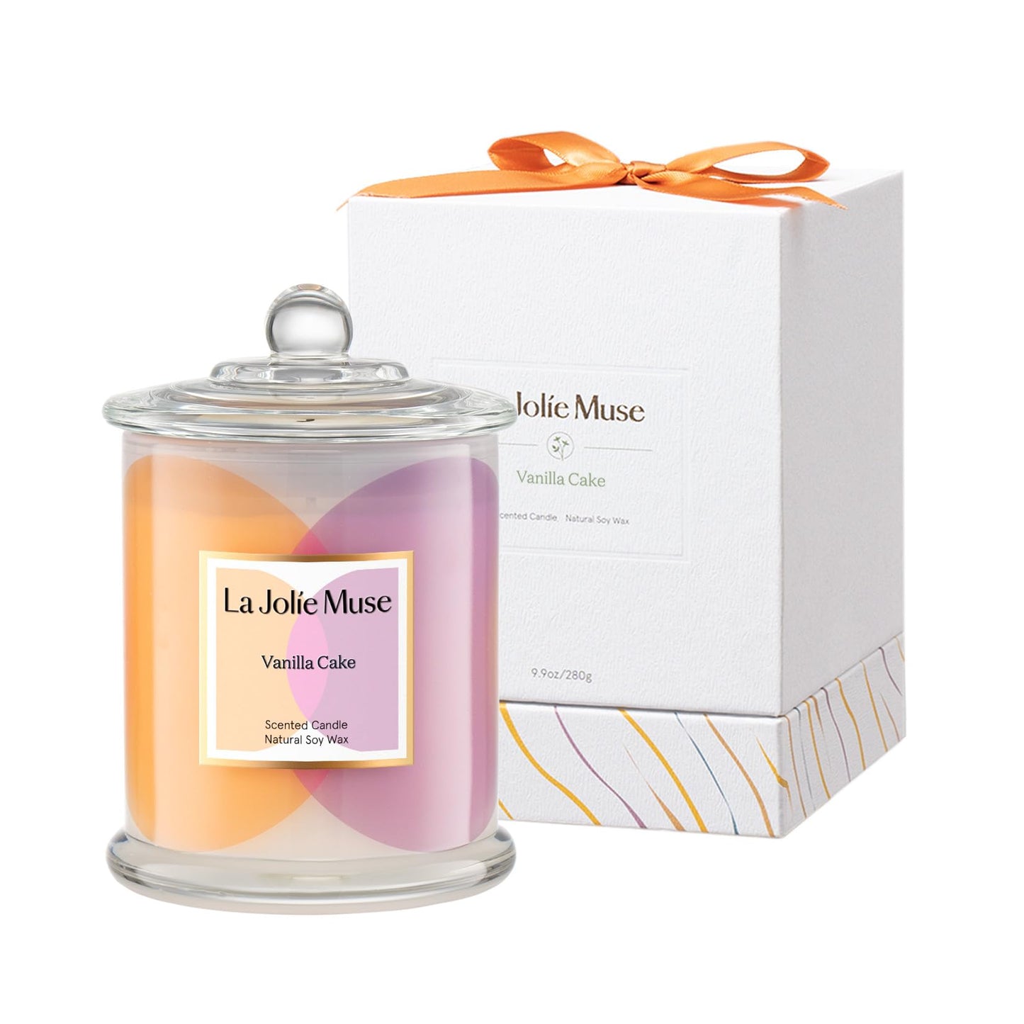 LA JOLIE MUSE Scented Candlse, Vanilla Cake Candle, Luxury Candle Gift, House Warming Gift for New Home, 70 Hours Burning Time