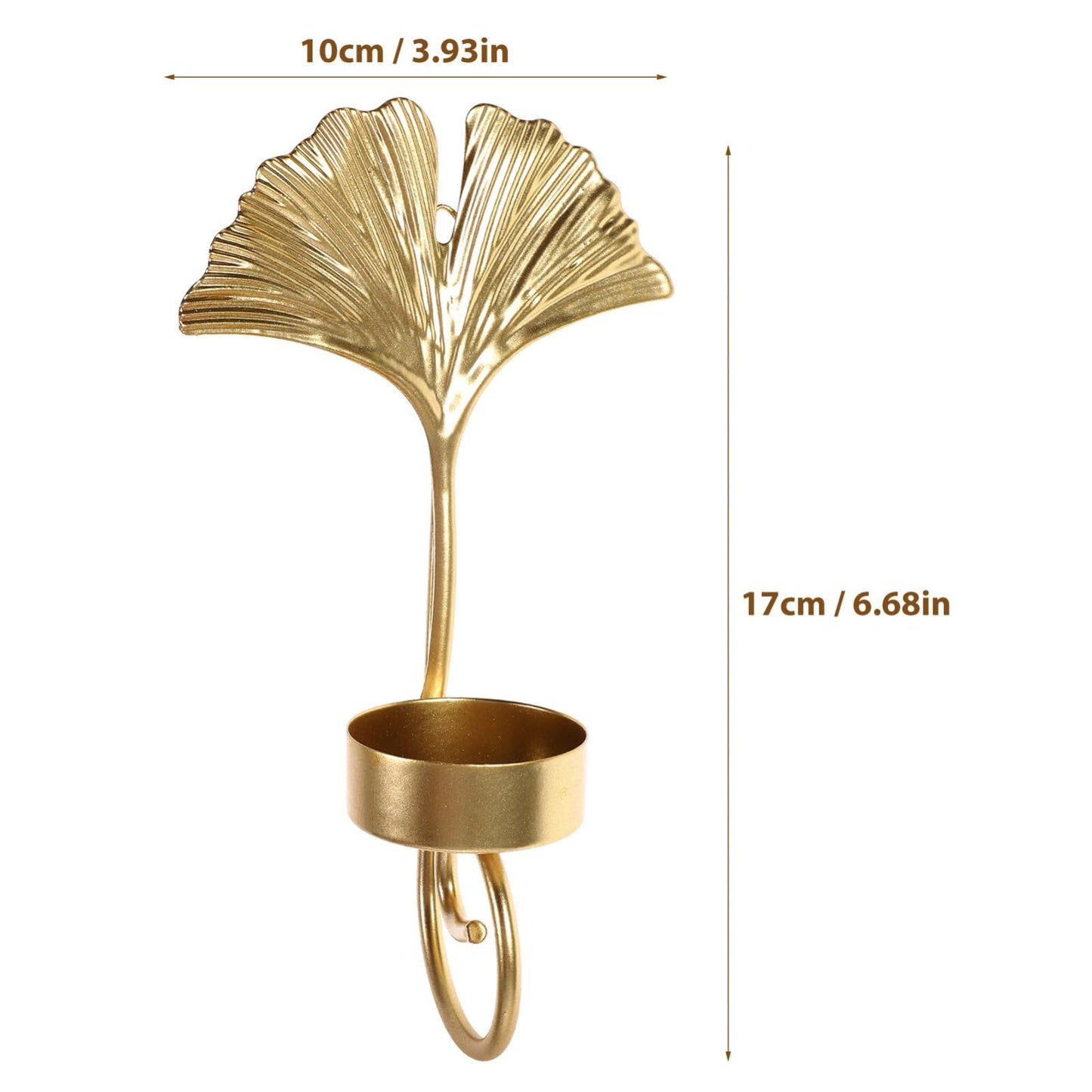 HOMSFOU Wall Mounted Candle Holder Elegant Metal Leaf Design for Home Decoration Stylish Tealight Stand for Bedroom and Living Iron Wall Sconce