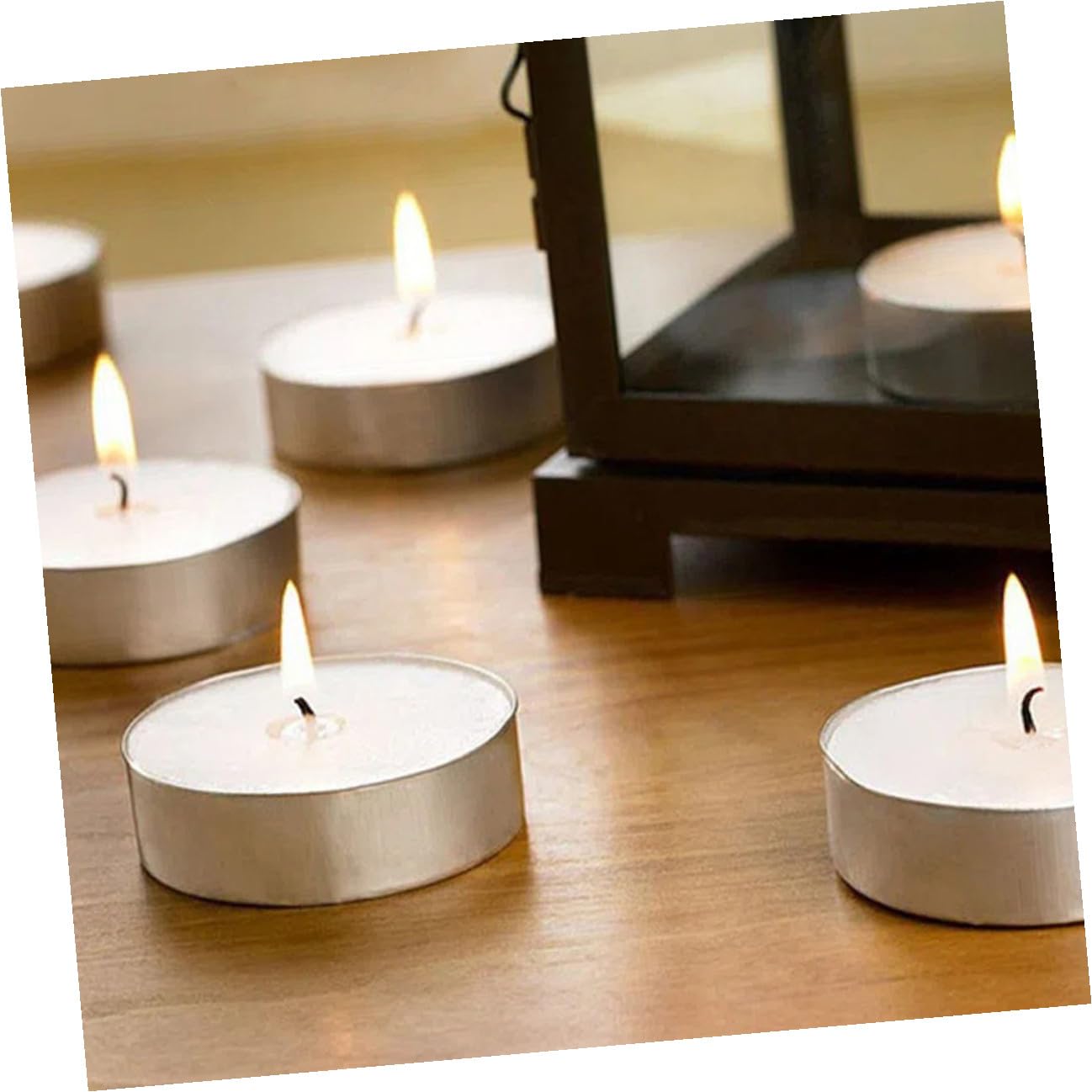 Garneck White Small Tealight Candles 50pcs Pack Unscented Round Wax Tea Lights for Wedding Engagement Party Home Décor Ceremony Lighting