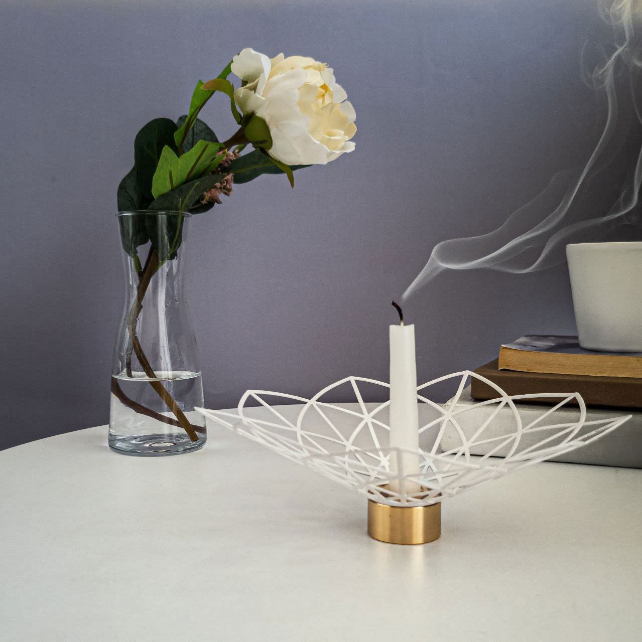 Oshadow Lotus Candle Holder - Cute Boho Decor for Taper Candles & Coffee Table
