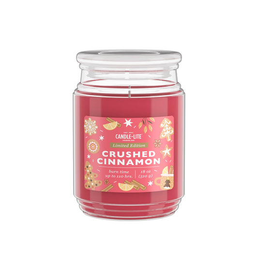 Candle-lite Holiday Scented Candles, Blend of Cinnamon with Nutmeg and Clove, 18 oz Single-Wick Jar, Proudly Poured in USA, Christmas Home Decor, 110 Hours of Burn Time, Holiday Gift for Men and Women