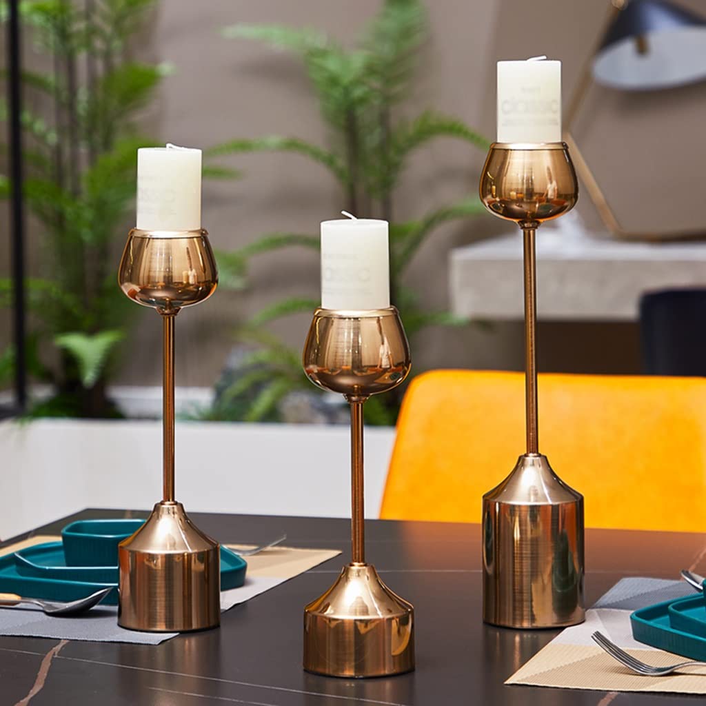 Candlestick Holders Candlelight Dinner Candle Holder European Restaurant Hotel Props Modern Romantic Gold Iron Table Decoration Candle Holder Ornaments Candle Holders (Size : A)