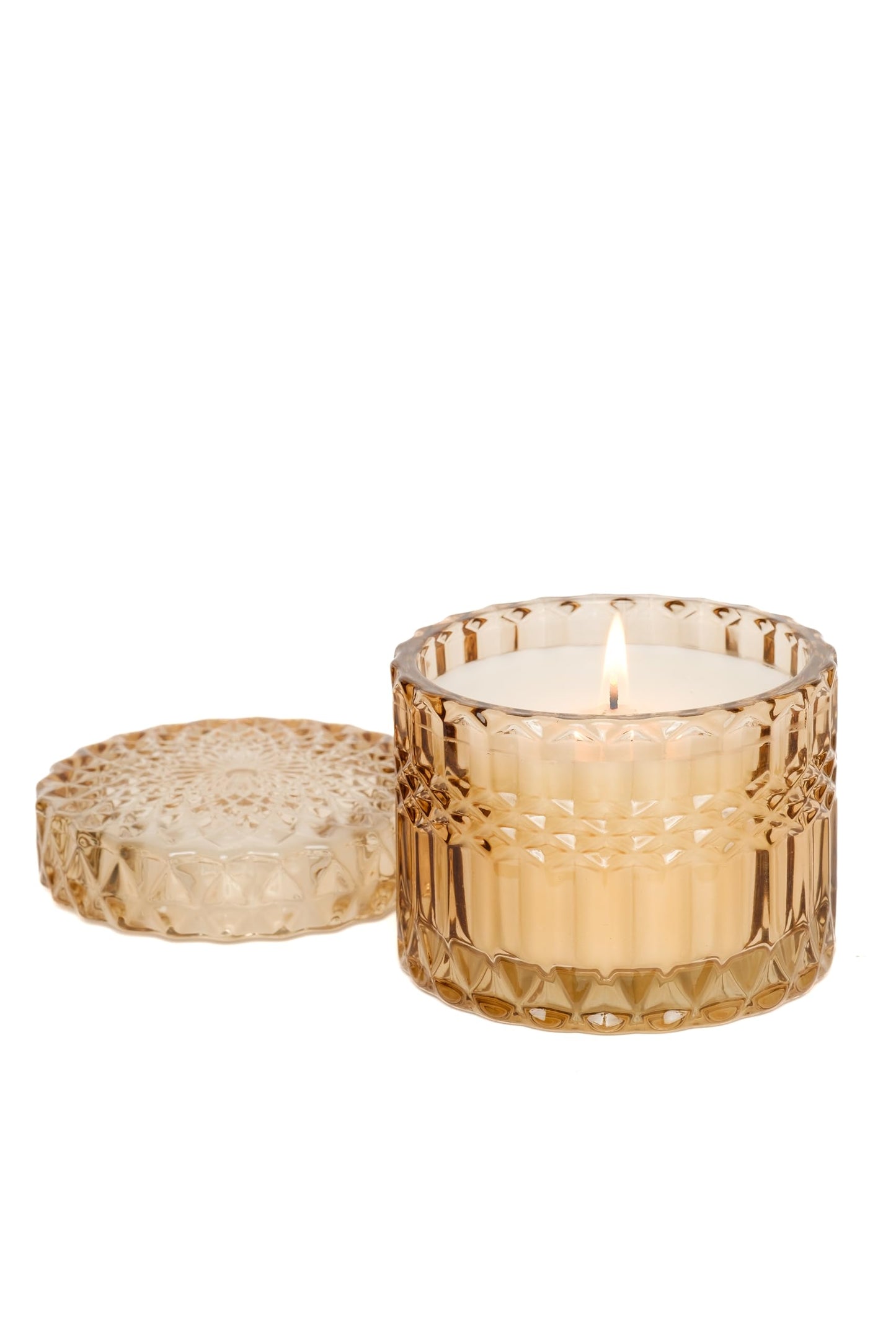 LEOBEN CO – Amber Saffron Scented Candle – 6oz, Prism Collection Design – 35 hr Burn Time – Poured in California Using Vegan Soy Wax and Essential Oils – Made in Small Batches
