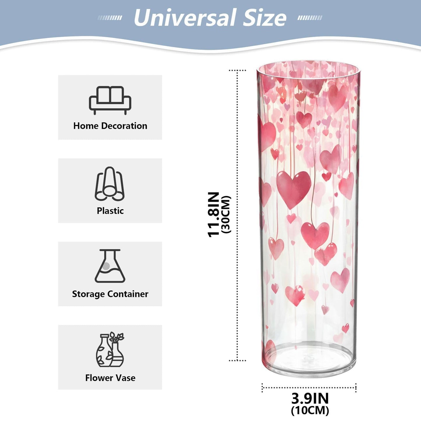 Valentines Decor Vase Romantic Love Flower Vase Home Decor for Dining Table Office Bedroom Living Room