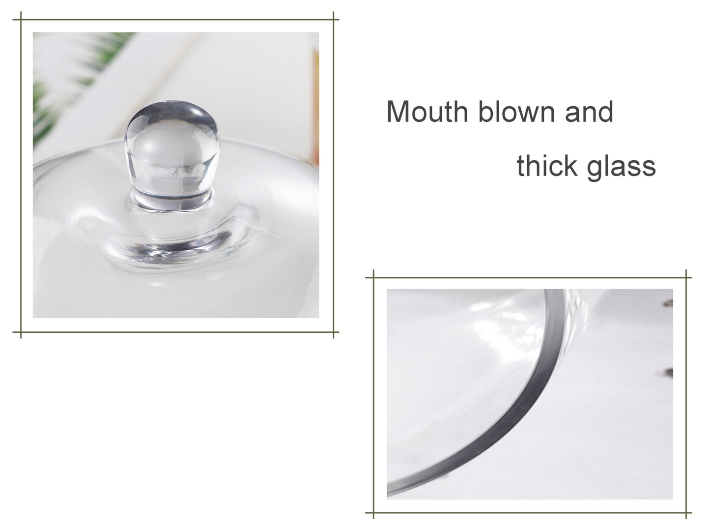 7.5" Tall Handmade Glass Cloche, Thick & Sturdy, Dia 5"xH 7.5", For Terrarium, Plants, Trinkets, Cakes, Figurines, LED Light String, Candle. Cloche Glass Dome, Bell Jar Display Case (1, 5.12"x7.48")
