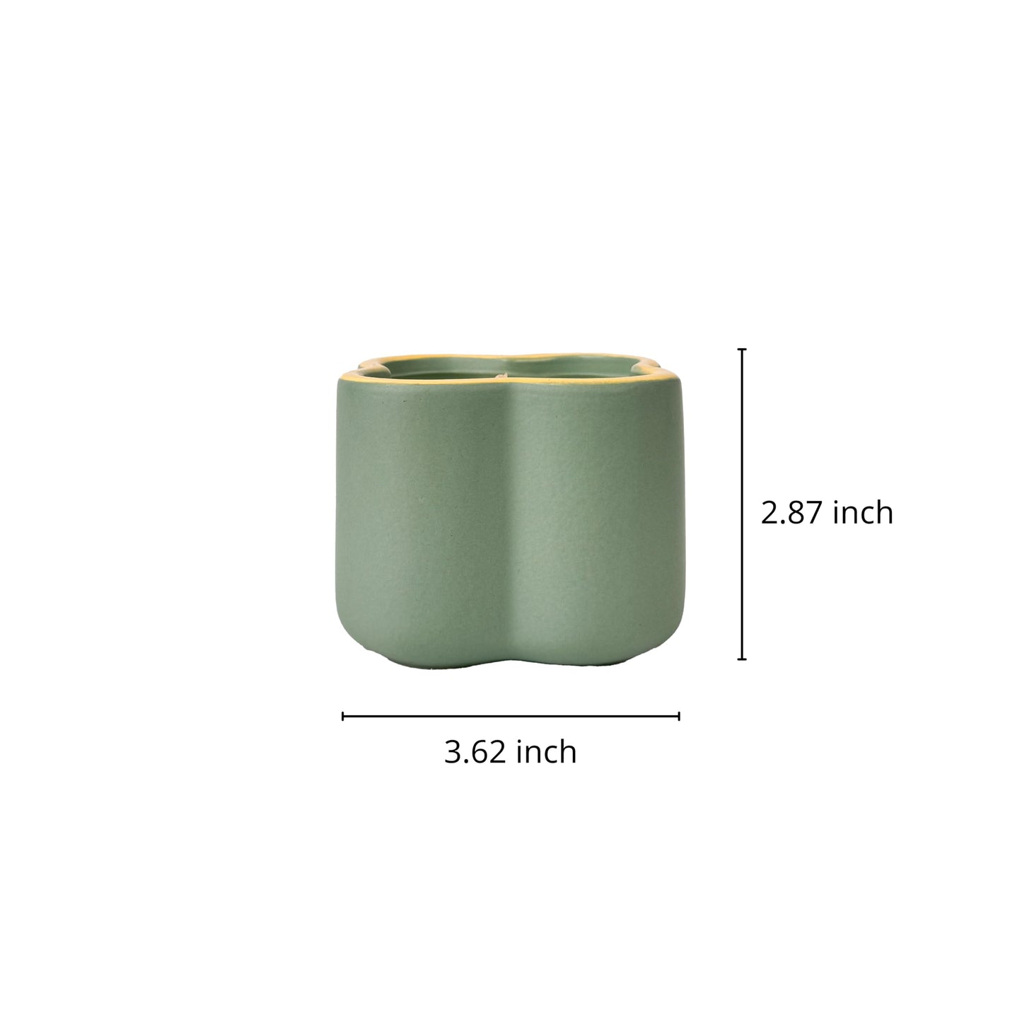 Basil & Nerde Scented Candle 9oz - CW Studio Flower-Shaped Ceramic Jar with Dust Cover, Up to 45 Hour Burn, Palm & Paraffin Wax, Clean Burn - Kraft Paper Box for Home Decor & Gift Giving