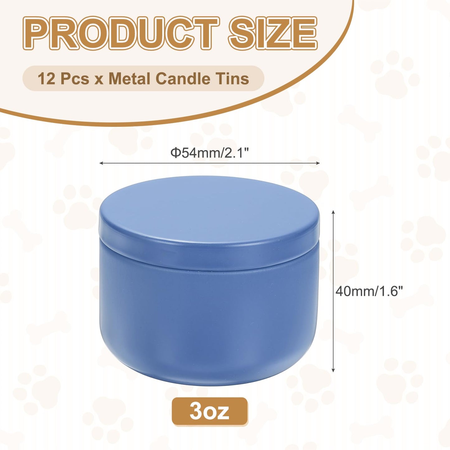 MECCANIXITY 3oz Candle Tins, 12pcs Metal Candle Tins Jars with Lids Round Empty Tin Can Containers Bulk for Storage Tea and Making DIY Arts Crafts Christmas Gifts, Blue