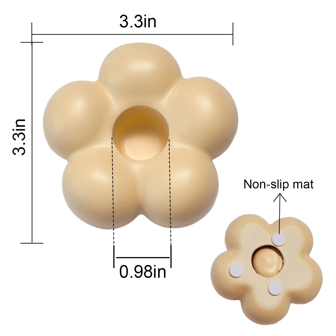 MDFAYE Cute Candle Holders, Ceramic Candlestick Holders for Table Centerpiece Flower Shape Home Decor Wedding Parties Living Room (Yellow)