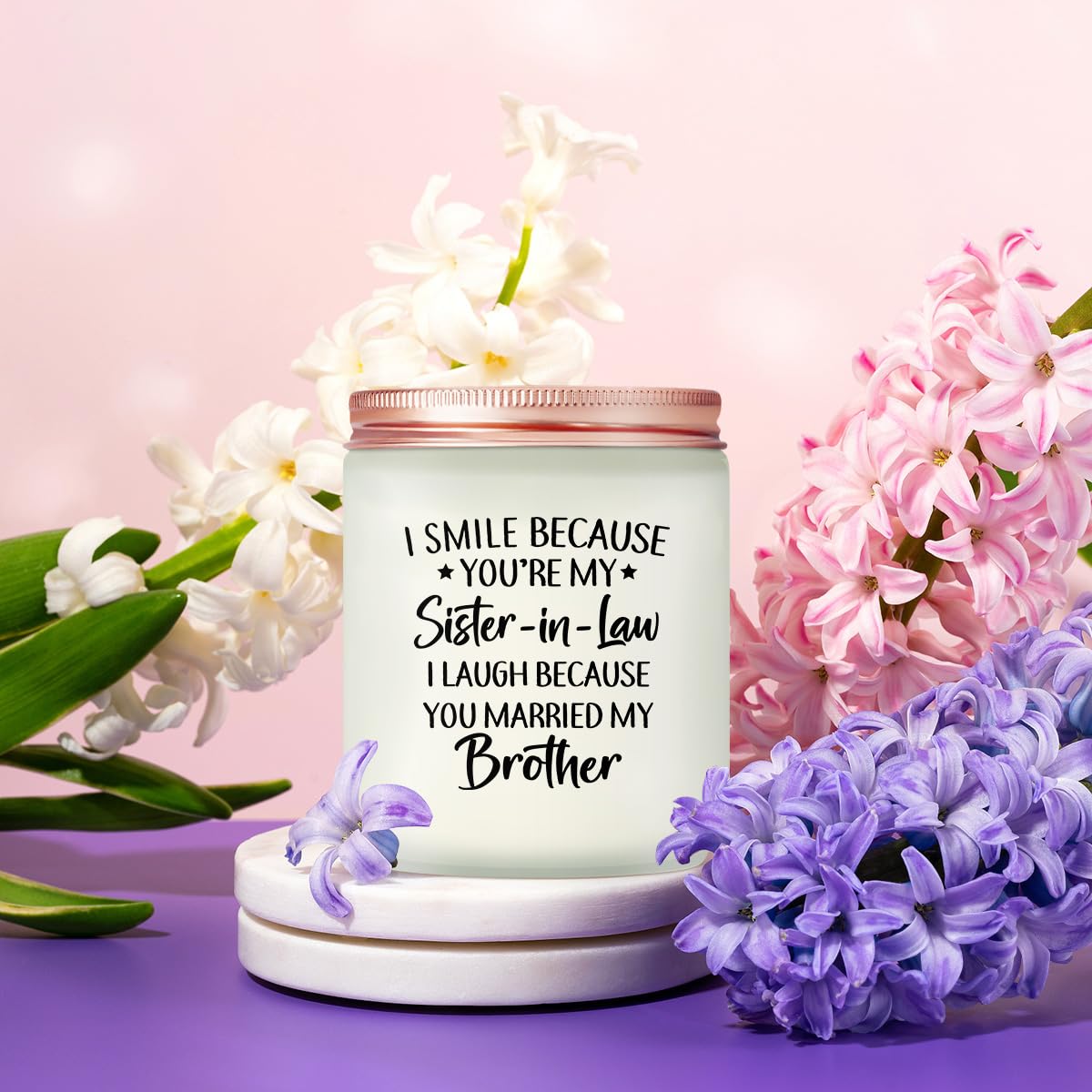 Maybeone Mothers Day Gifts for Sister in Law - Birthday Christmas Valentines Day Wedding Gifts for Sister in Law - Lavender Scented Candle