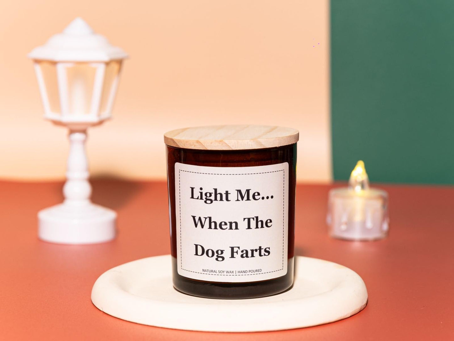 Dog Mom Gifts, Light Me When The Dog Farts Candle - Lavender & Eucalyptus, Crafted by Natural Soy Wax & Natural Essential Oils