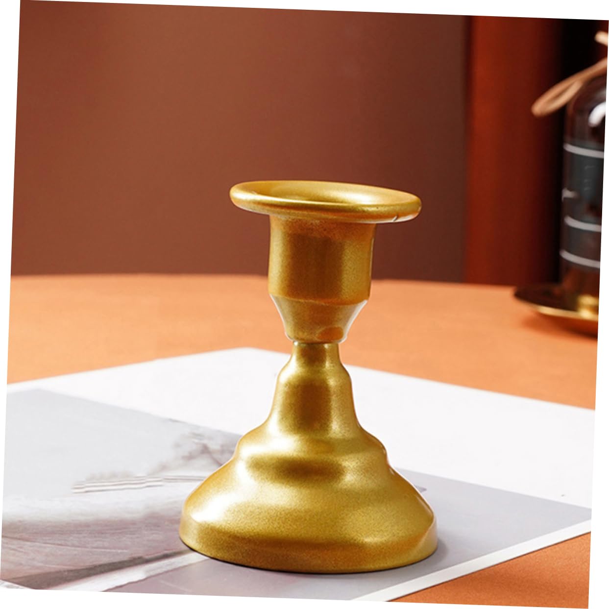 PRETYZOOM Retro Metal Candle Holder for Tabletop Elegant Pillar Candlestick Stand for Home Decor Weddings and Parties Decorative Centerpiece for Tealight and Taper Candles