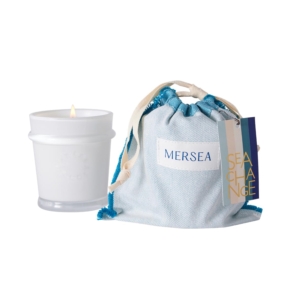 MERSEA Luxury Scented Candle with Sandbag - 6.5 Oz (40+ Hour Burn) (Sea Change)