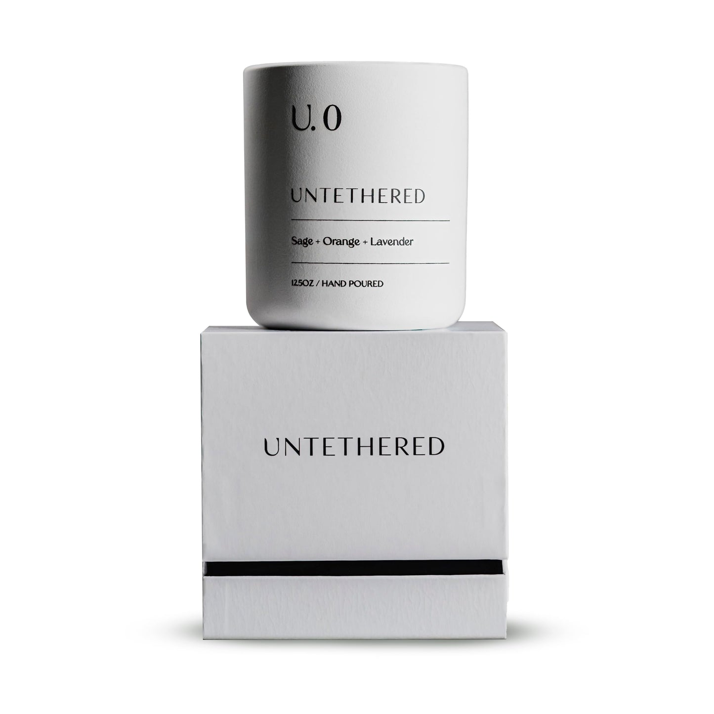 U.0 Luxury Scented Candle – Sage, Orange & Amber | Hand-Poured in USA with 100% Natural Coconut & Apricot Wax | Double Wick, Long-Lasting Aromatherapy Candle for Home, Gift & Relaxation (12.5 oz)