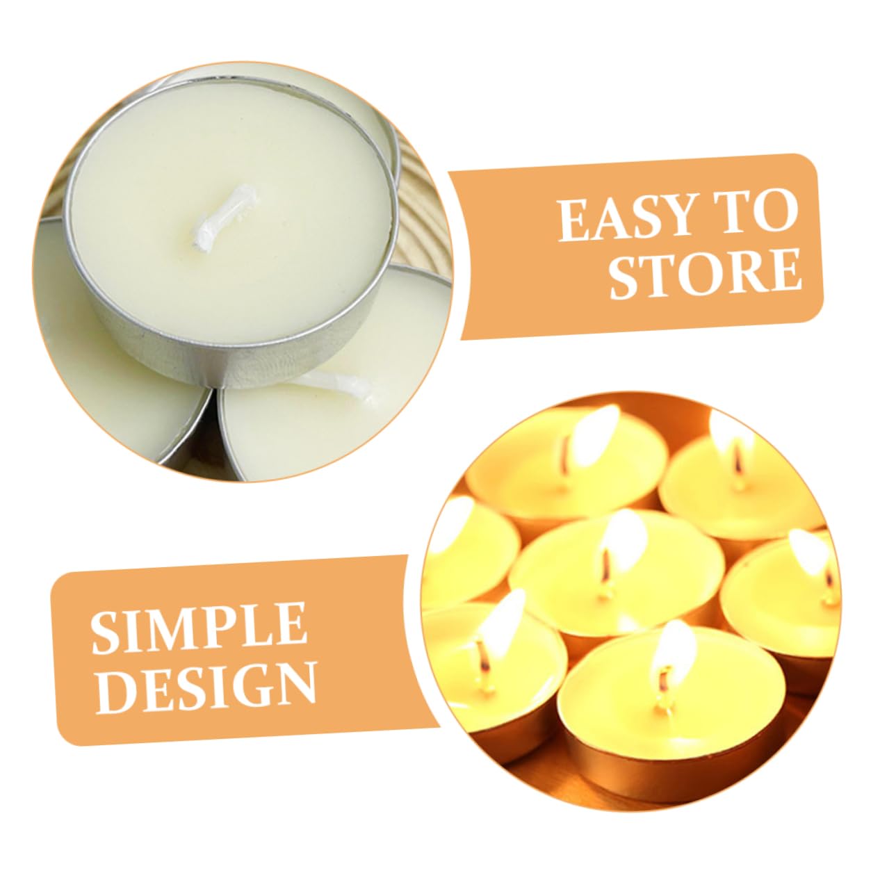 Zerodeko 100pcs Round Tealight Candles Unscented Multi Function Wedding Candles for Home and Long Burning for Romantic Atmosphere for Special Occasions