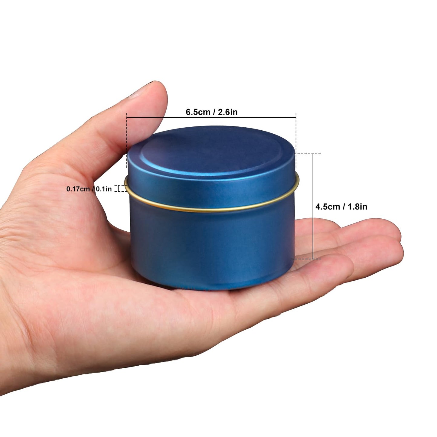 IHDYPPEW 48 Piece 4 oz Blue Candle Tins with Lids, Candle Tin Cans, Empty Candle Jars for Making Candles, Party Favors, Spices, Jewelry, Cosmetics