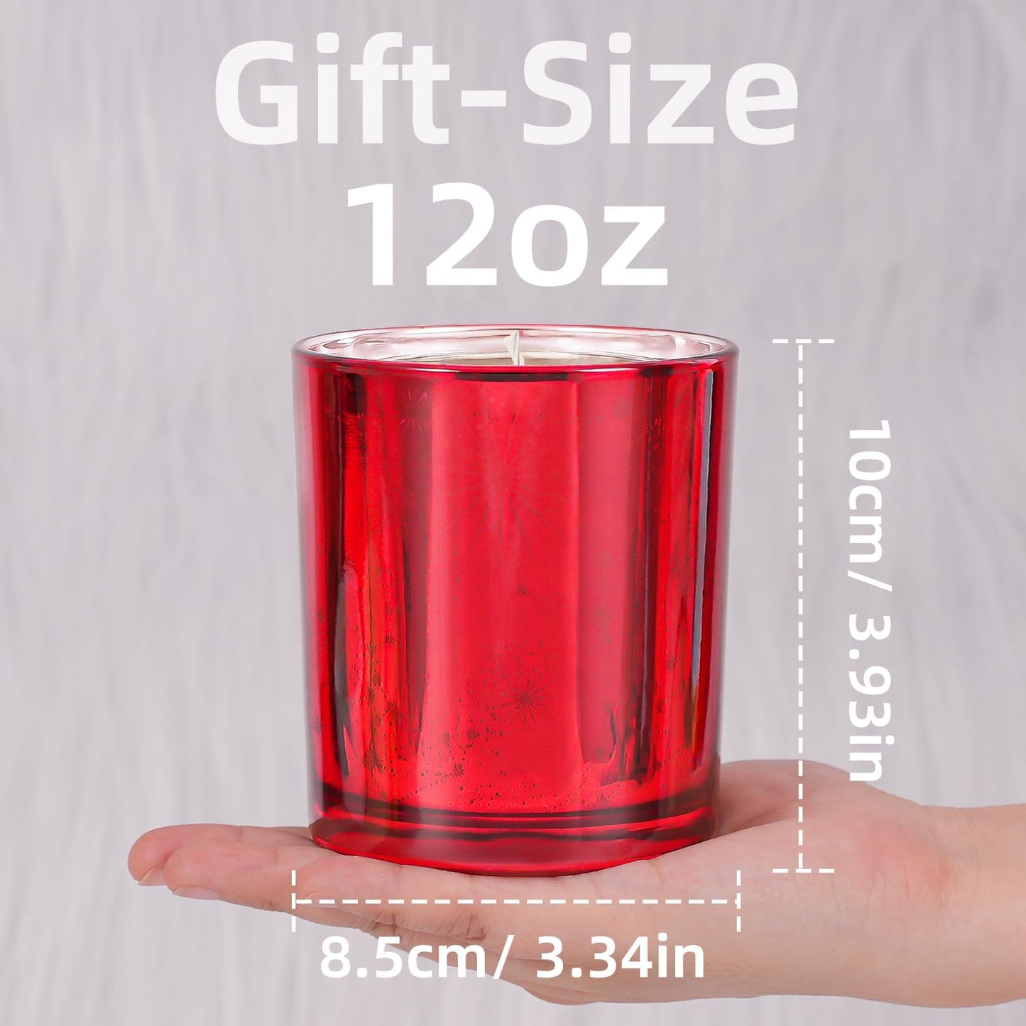 Viyffo 12oz Red Scented Candle with Lamp for Valentine’s Day & Taper Candles 10 Inch Brown 4 Pack Unscented