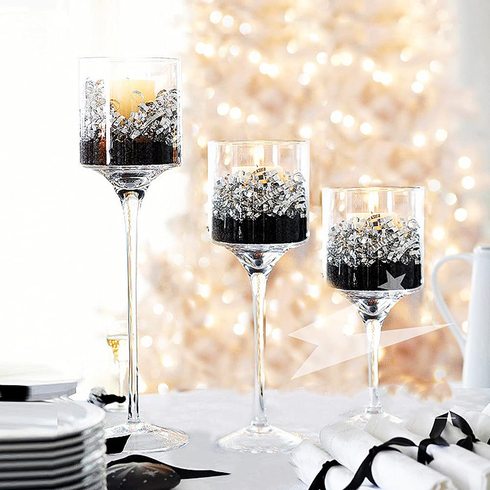 Tea Light Holder Votive Centerpieces - Glass Candle Holders Bulk for Wedding Table Centerpiece, Fit Floating Candle for Wedding Reception Decor, Home Decorations 30 PCS