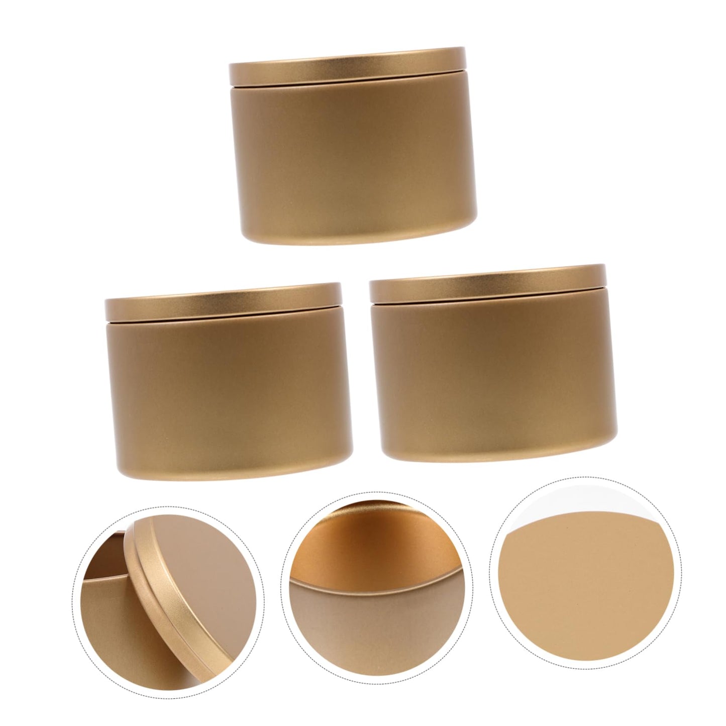 OHPHCALL 3pcs Iron Candle Jars Creative Candle Tins for Craft Making Smooth Portable Design for Tealight Decorative for Friends