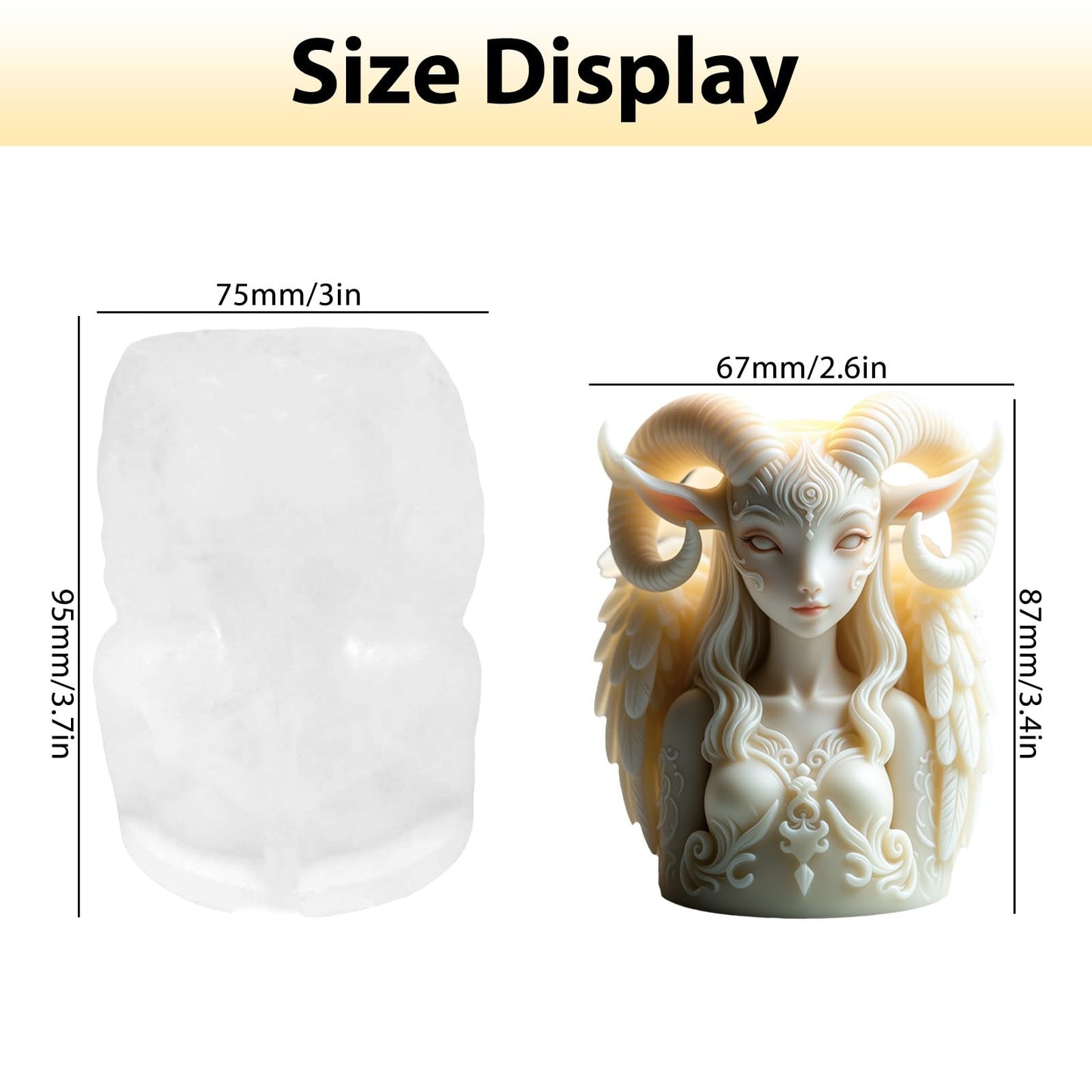 Goat Horn Elf Silicone Candle Mold, 3D Elf Portrait Resin Casting Silicone Molds for Home Decor, Soap & Candle Making, DIY Epoxy Resin Craft Mold