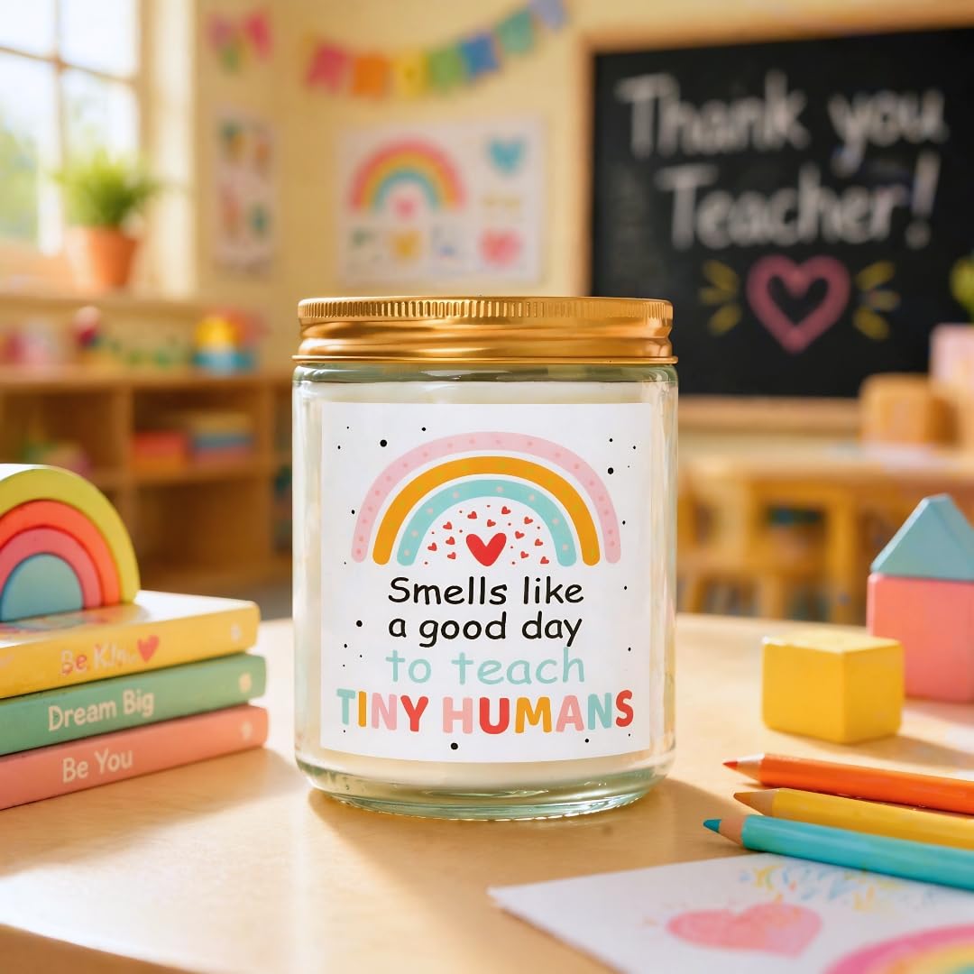 Kindergarten Teacher Gifts, Thoughtful Kindergarten Teacher Appreciation Gifts, Vanilla Soy Candle, Relaxing Preschool Teachers and Elementary Teachers Thank You Gift for End‑of‑Year Teacher Week
