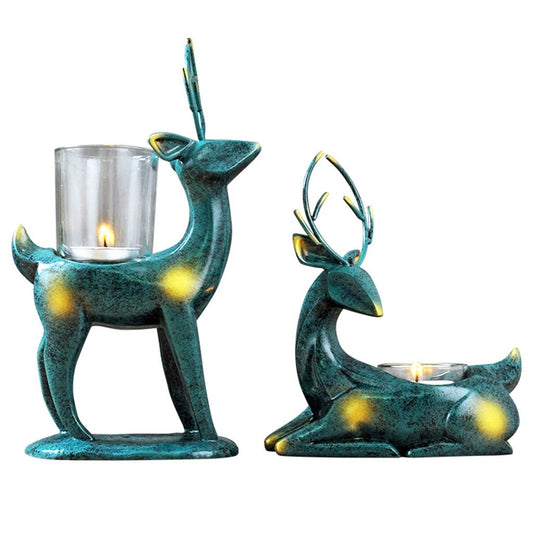 XILIN-1987 Candle Holderss Deer Styling Candle Holder Candlelight Dinner Props Candlestick Bedroom Home Furnishings Decorative Candlestick