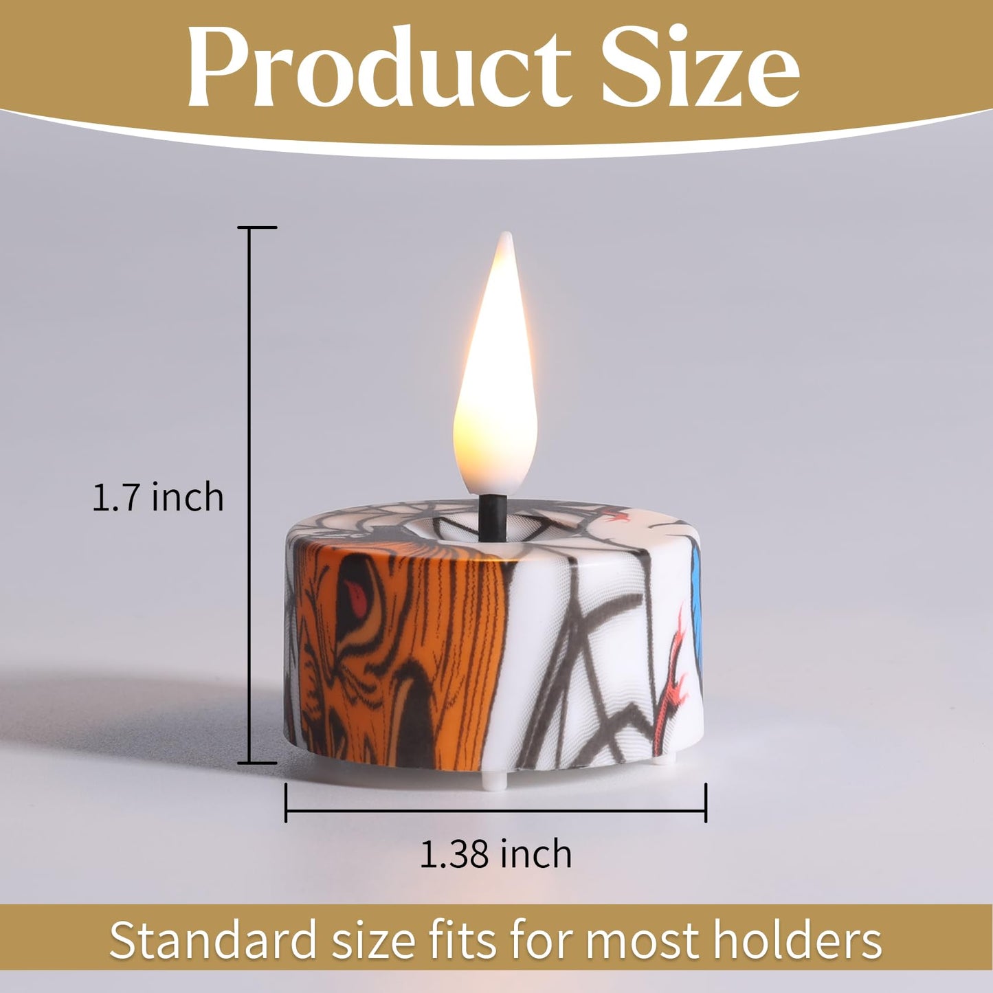 Eywamage Flameless LED Tealights with Remote Set of 12, Cool Pattern Battery Tea Votive Candles Holiday Gift