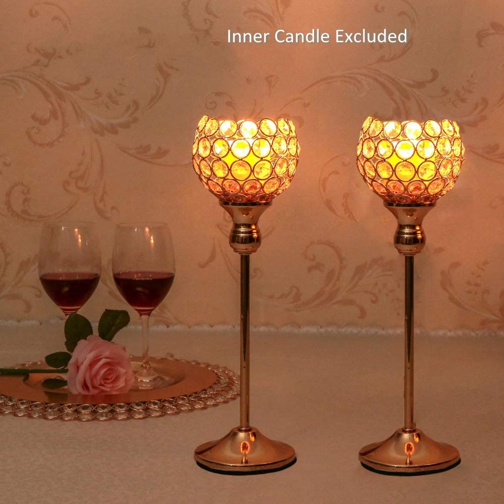 VINCIGANT Votive Candle Holders Pack of 2 for Modern Anniversary Celebration Halloween Wedding Coffee Table Decorative Centerpieces